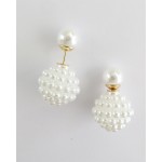 Ivory Pearls Double Sided 360 Statement Earrings